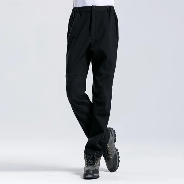 Men Black JACKSANQI зимние мужские женские уличные спортивные флисовые брюки водонепроницаемые треккинговые альпинистские уличные термо флисовые брюки RA036 - Цвет: Men Black