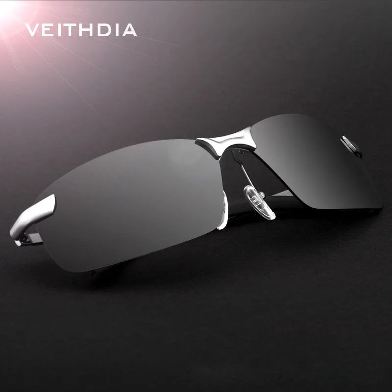 Бренд VEITHDIA, дизайнерские поляризационные мужские солнцезащитные очки без оправы, солнцезащитные очки, очки для мужчин, oculos de sol masculino VT3043
