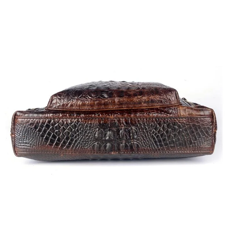 Мужская сумка из 100% натуральной кожи с крокодиловым принтом деловая коровьей
