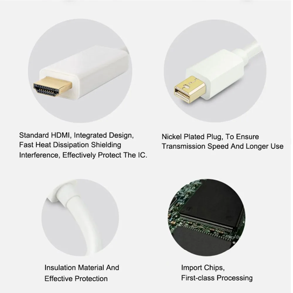Кабель переходник SOONHUA Mini DisplayPort HDMI для MacBook Pro iMac 4K 1080P Thunderbolt HDMI|Кабели HDMI| |