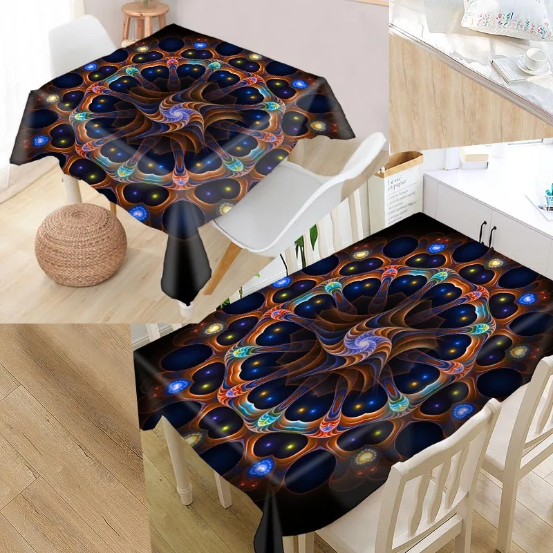 

New Arrival Custom vortex Table Cloth Waterproof Oxford Fabric Rectangular Tablecloth Home Party Tablecloth