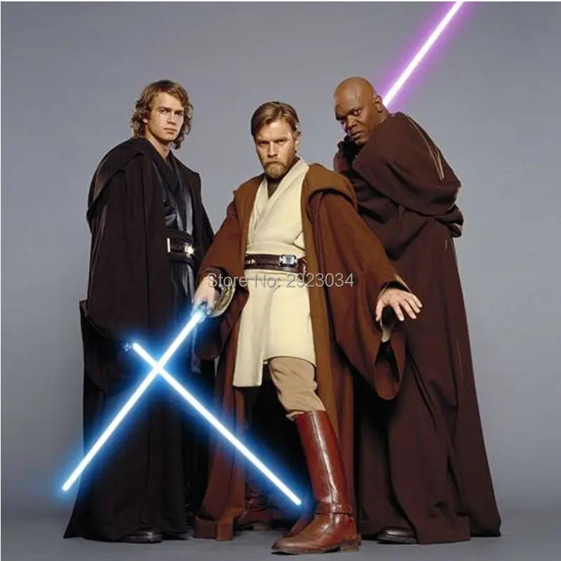 Star wars jedi knight костюм взрослых мужчин в оби-ван кеноби боевые костюмы косплей