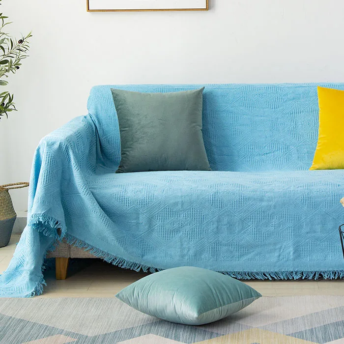08 Boho Geometric Knitted Blankets Ethnic Blanket Anti-Mite Throw Towel Sofa Decorative Bed Decor Tassel Wall Tapestry Covers - Цвет: 08