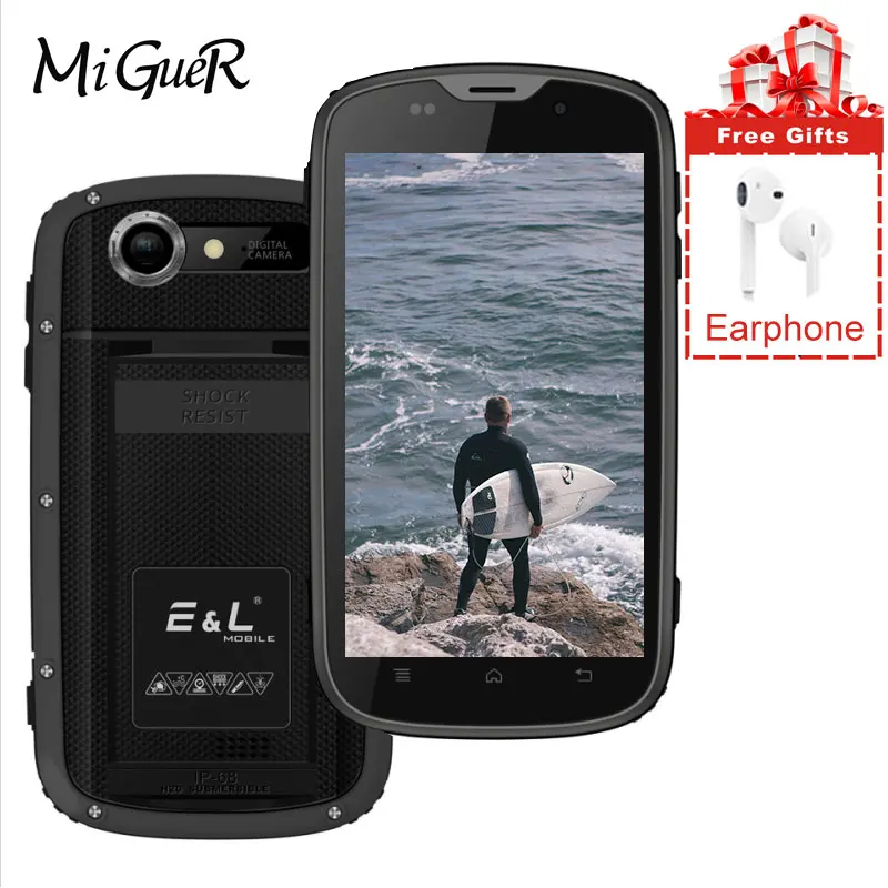 KENXINDA E &amp L EL W5 IP68 водонепроницаемый мобильный телефон Android 6 0 MTK6735M четырехъядерный