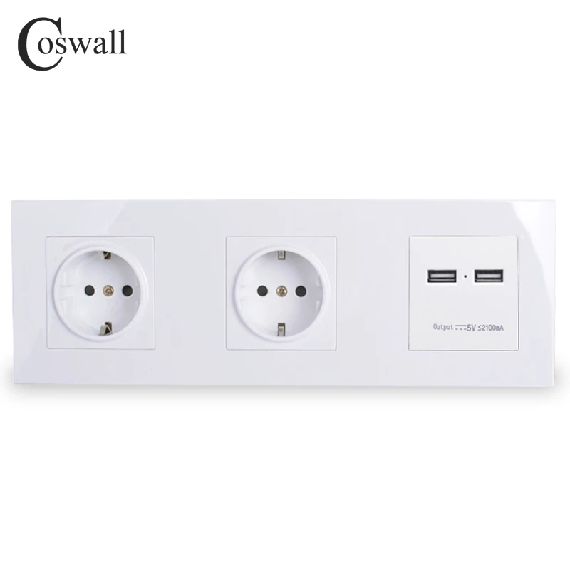 Настенная панель COSWALL для пк двойная розетка 16 а европейская электрическая