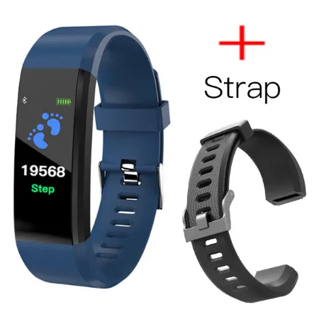 Blue Plus Strap LYKRY, Новые смарт-часы для мужчин и женщин, монитор сердечного ритма, кровяное давление, фитнес-трекер, умные часы, спортивные часы для ios android+ коробка - Цвет: Blue Plus Strap