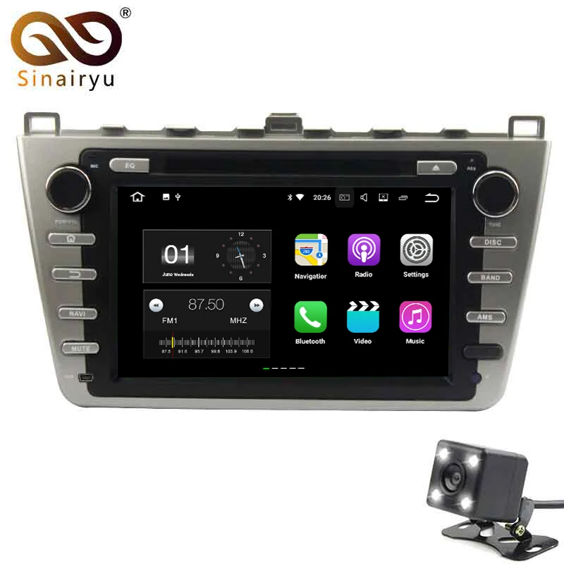 Sinairyu 2G ram Android 7 1 автомобильный DVD для Mazda 6 2008 2009 2010 2011 2012 Восьмиядерный 16G rom радио gps