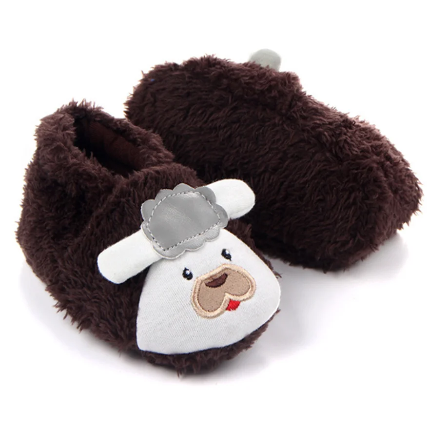 Теплые детские собачьи туфли из мягкого плюша для мальчиков-младенцев для домашней колыбели, в которых первые шаги, ботиночки для новорожденного мальчика.