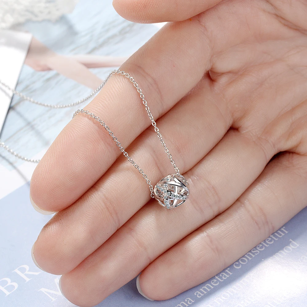 Simple fashion sterling silver pendant necklace elegant designer trend female chain jewelry | Украшения и аксессуары