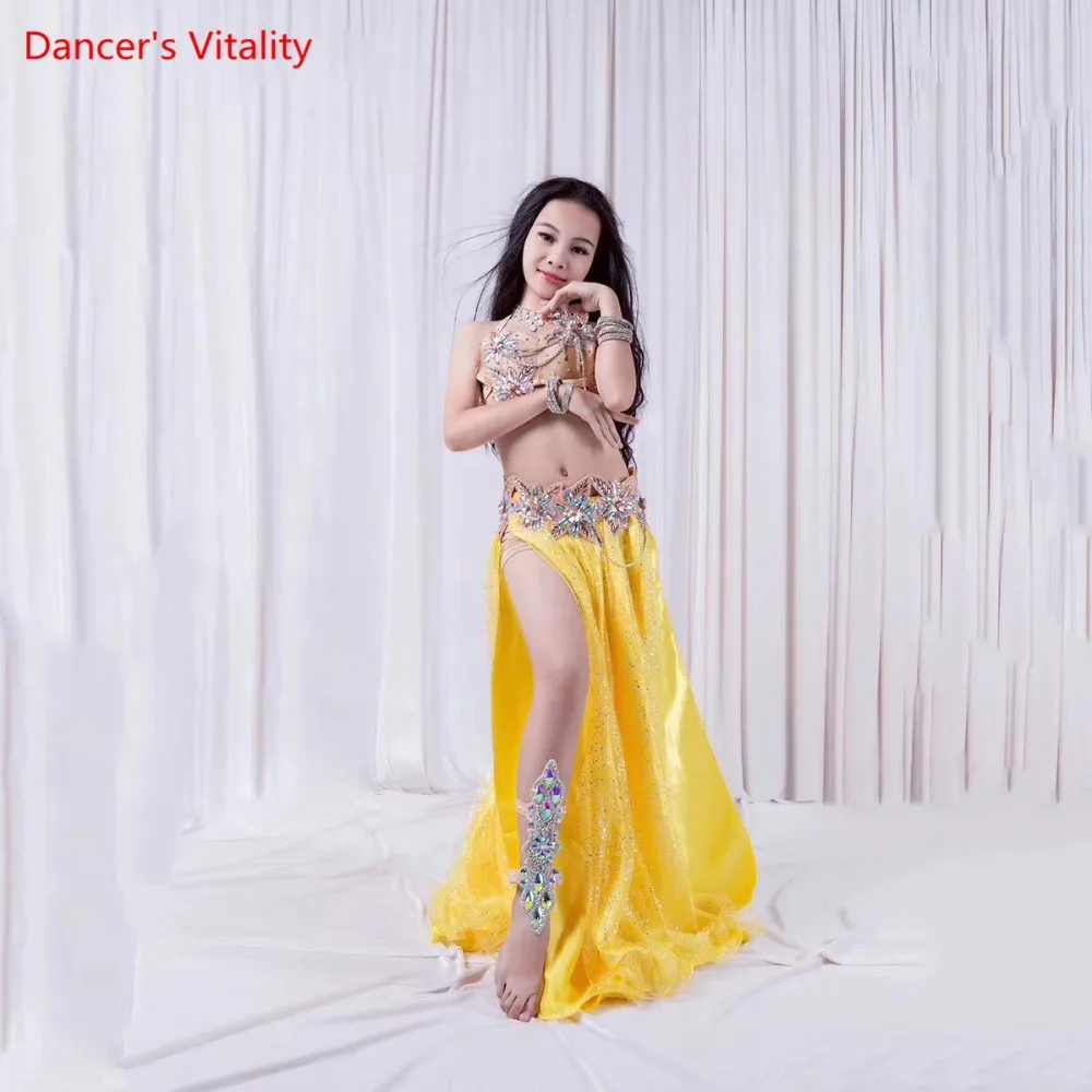 Конкурс танца живота девушки Mesh Set роскошный бюстгальтер + длинная юбка 2шт. Belly Dance