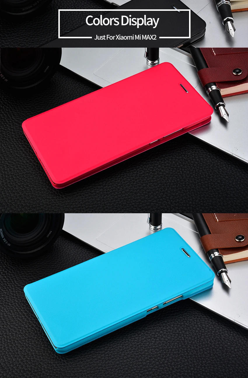 TCICPC для Xiaomi mi Max 2 Чехол Флип Роскошный тонкий из искусственной кожи+ Жесткая задняя крышка из ПК для mi Max 2 Max2 чехол s Coque с подставкой