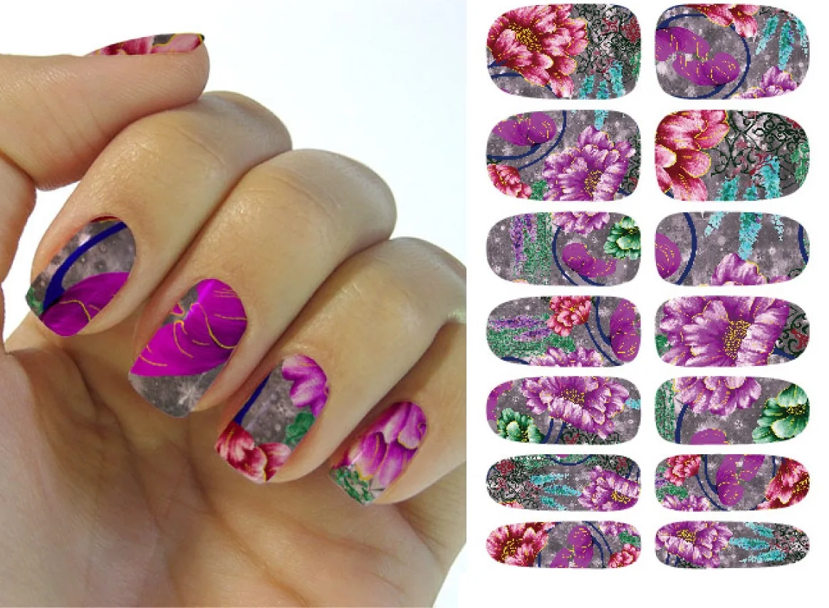 10 шт. набор переводятся с помощью воды Фольга нейл арта Стикеры розовый фруктовый