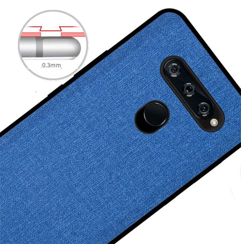 Leather Cloth Texture Case for LG V40 ThinQ Linen Canvas TPU Silicone soft Anti-knock Full protective Cover forLG Capa Funda |