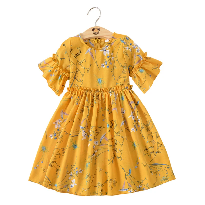little girls floral dress teenage clothing dresses summer 2020 baby girl clothes kids print size 3456 7 8 9 10 years | Детская одежда и