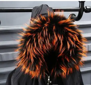 orange black jacquar Женская ночная рубашка платье ночнушка из искусственного с воротником из меха лисы енота пуховик, верхняя одежда с капюшоном и воротником; зимняя шаль шарф накидка женские зимние теплые детские воротник из искусственного меха 002 - Цвет: orange black jacquar