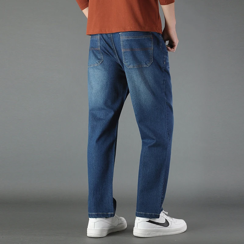 2019 Quatre Saisons Peut Porter plus la 11XL 10XL 9XL 8 XLJeans homme Denim Jeans Milieu Taille Lache Pantalon Pour hommes | Мужская