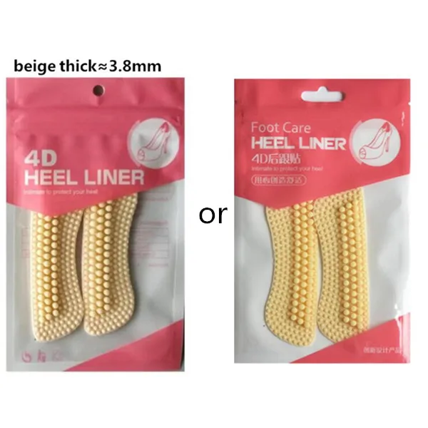 Beige 3.8mm 1 пара, модные 4D мягкие вставки из силикагеля, тканевая Женская подкладка, защита для ног, стельки для обуви - Цвет: Beige 3.8mm