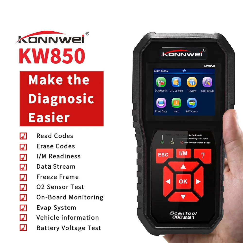 KW850 автомобильный диагностический инструмент Obd2 сканер автоматический
