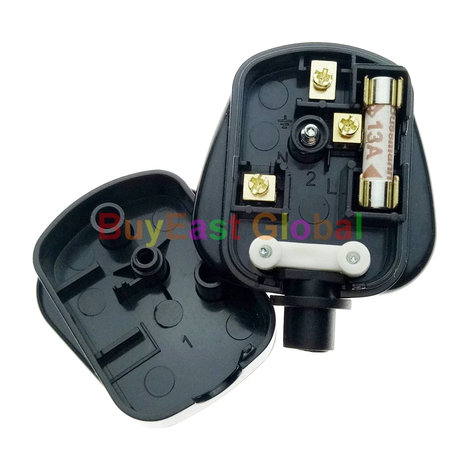 

UK, Ireland, Malaysia, Singapore, Rewireable Main Power Plug BS1362 13A Fused Black Color