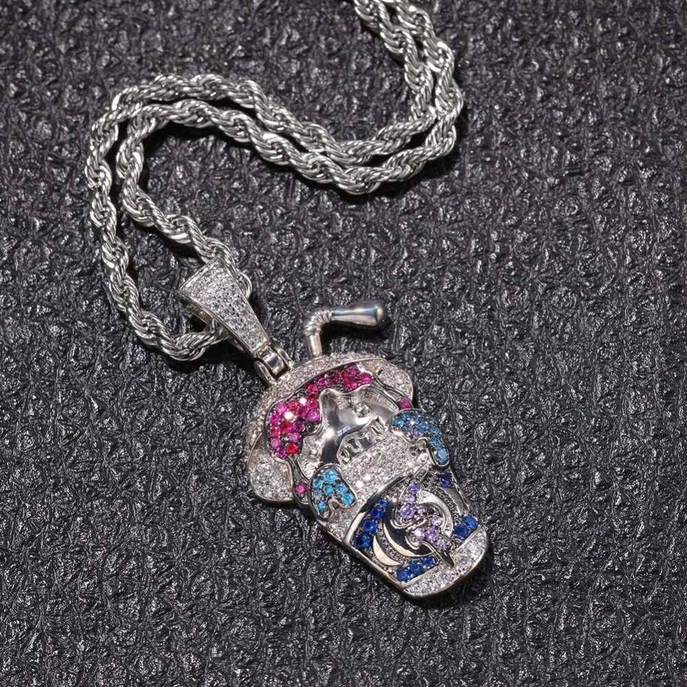 Ожерелье унисекс многоцветное с фианитами в стиле хип-хоп | Украшения и