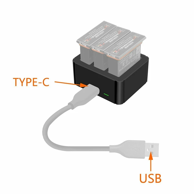3 порта батареи быстрое зарядное устройство type-C Usb зарядная коробка для Dji Osmo экшн-камеры