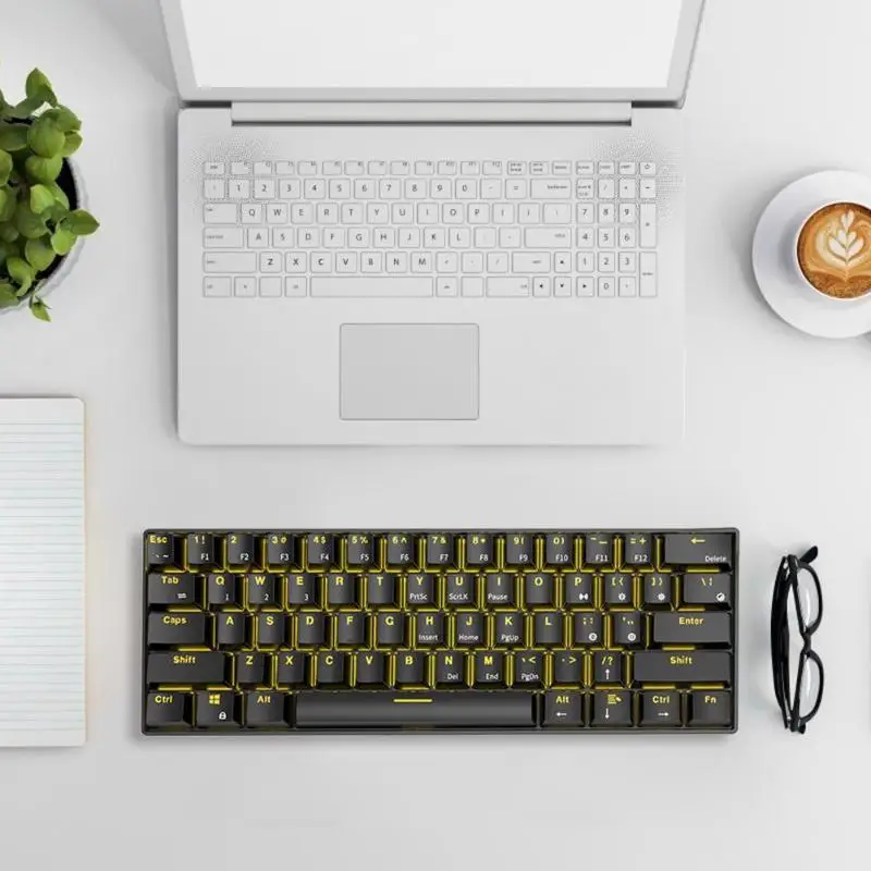 VODOOL RK61 Беспроводная USB Проводная Механическая игровая клавиатура с подсветкой