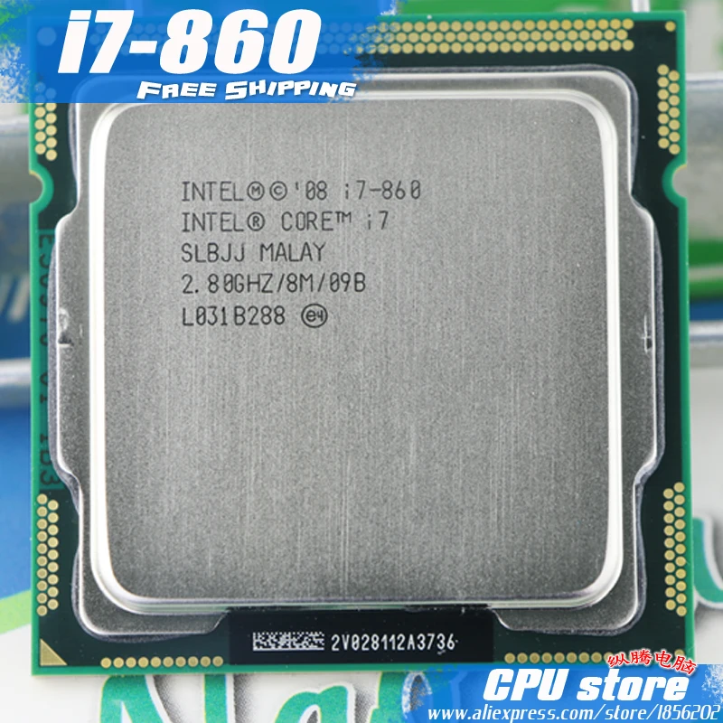 Intel i7 860 процессор/2 8 ГГц/LGA1156/8 Мб/Quad Core/i7 Бесплатная доставка бесплатно scrattered buah