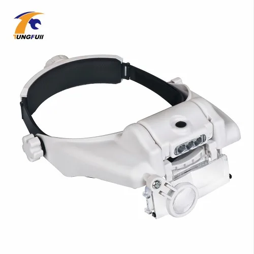 Tungfull головная повязка Лупа Hands Free увеличительное стекло для чтения Ювелирные изделия Лупа часы Электронный ремонт 1,5x2x2,5x3x3,5 x 8X