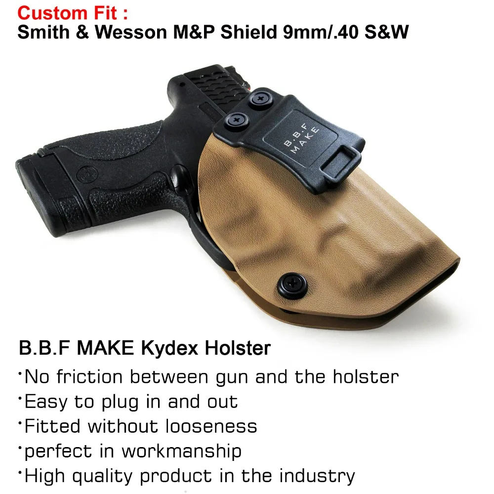 B.B.F Make IWB KYDEX кобура на заказ подходит: M& P щит 9 мм/. 40 s& w пистолет кобура внутри скрытый кейс для пистолета
