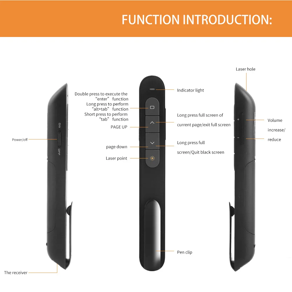 ThundeaL лазерная ручка для встречи проектор презентаций 2 4 ГГц USB Беспроводной RF