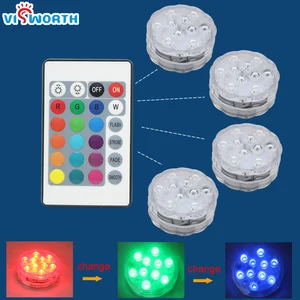 Погружная лампа для бассейна, водонепроницаемая, IP68, RGB, с пультом дистанционного управления, для аквариума, пруда, Стеклянной Вазы
