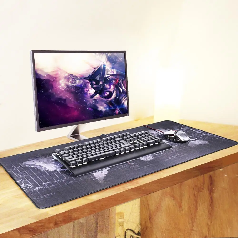 Хит продаж очень большой коврик для мыши игровой с картой мира натуральный