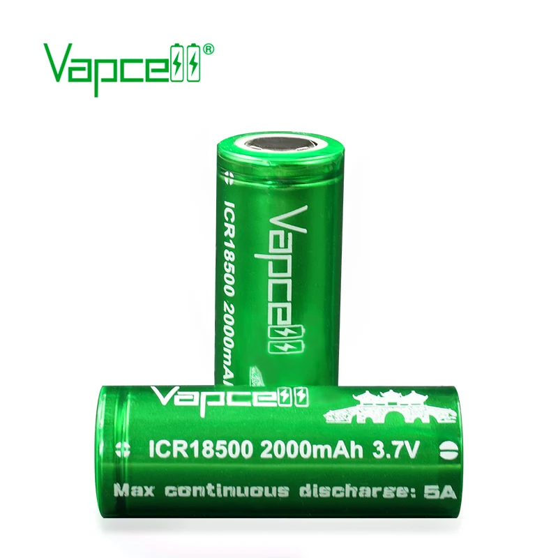 2 шт. VAPCELL ICR18500 2000 мА/ч литий ICR 18500 3 7 V перезаряжаемый аккумулятор постоянного 5A