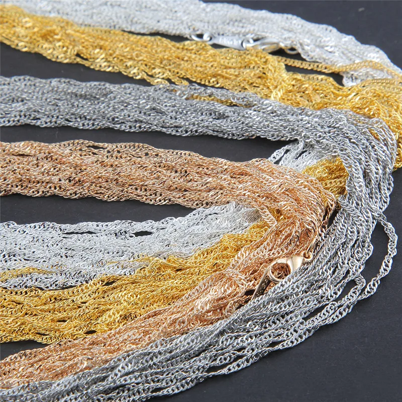 30 комплектов одежды из сплава водная волна цепь ожерелье Женские Ювелирные