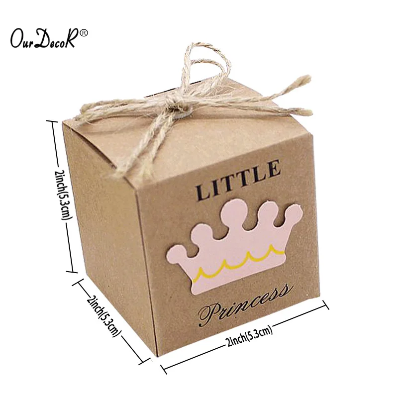 50 шт конфеты Коробки Baby Shower Ремесло Бумага Подарочная коробка с принтом
