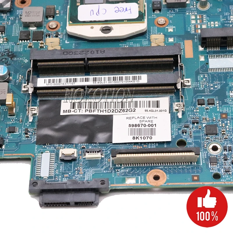 NOKOTION 633552-001 598668-001 628794-001 материнская плата для ноутбука hp Probook 4720S 4520S материнская плата 48.4gk06041 DDR3 Бесплатный процессор