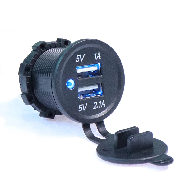Партия 2 шт., поп dual USB 5V 3.1A автомобиля Автомобильное зарядное устройство для телефона Разъем для мотоцикла