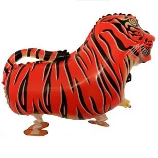 Walking tiger Шагающие воздушные шары с животными Милая кошка панда динозавр Тигр Жираф джунгли вечерние детские мальчики девочки декорации с днем рождения воздушные шары - Цвет: Walking tiger