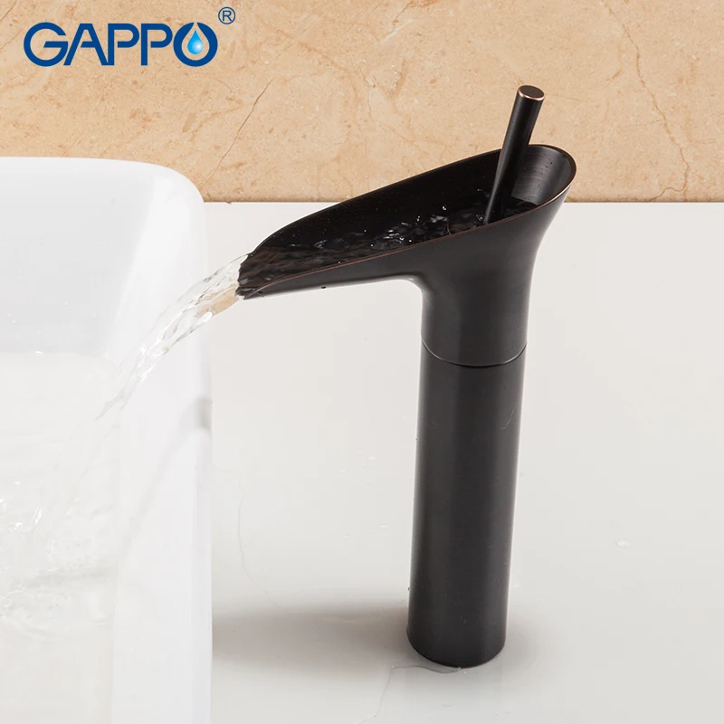 GAPPO, черный кран для раковины, медный кран для горячей и холодной воды, античный кран для раковины, кран с покрытием, черный латунный проволочный кран