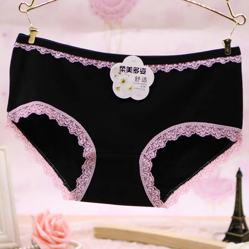 Женские хлопковые шорты с кружевными краями удобное дышащее нижнее белье для