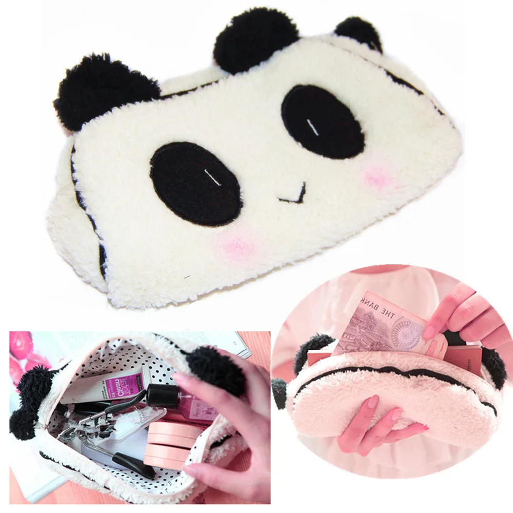 1 шт. моды милые Многофункциональный Плюшевые Пушистые panda пенал сумка высокой