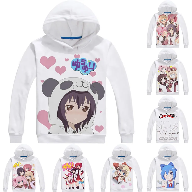 Мужские 3D толстовки YuruYuri Easygoing Yuri хип хоп с длинным рукавом Аниме Akari Akaza Yui Funami