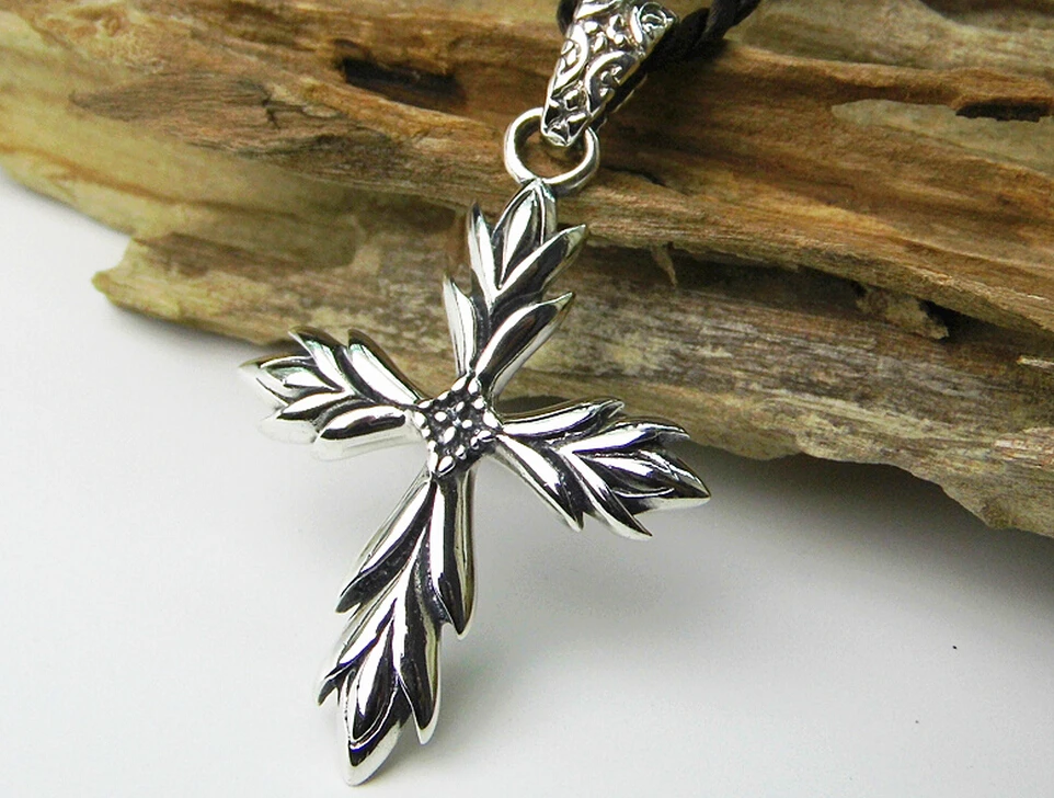 Тайское Серебро винтажный крест подвеска из стерлингового серебра 925 пробы