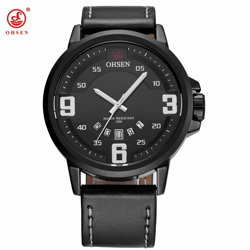 Фото Новые модные брендовые мужские деловые кварцевые часы OHSEN наручные с