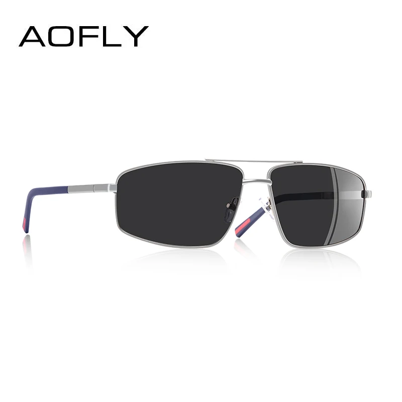 C4Silver AOFLY, фирменный дизайн, классические мужские солнцезащитные очки, мужские, для вождения, поляризационные солнцезащитные очки, мужские, металлическая оправа, очки, очки, Gafas, UV400, AF8182 - Цвет линз: C4Silver