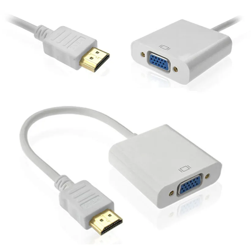 Расширенный 2018 новый компьютерный адаптер Micro USB Белый 1080P HDMI папа к VGA Женский