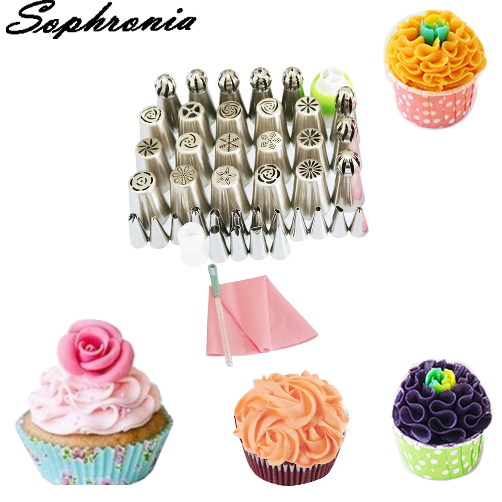 

Насадки для кондитерских изделий Sophronia 43 шт./компл., Набор кондитерских насадок для торта, инструменты для украшения тортов из нержавеющей с...