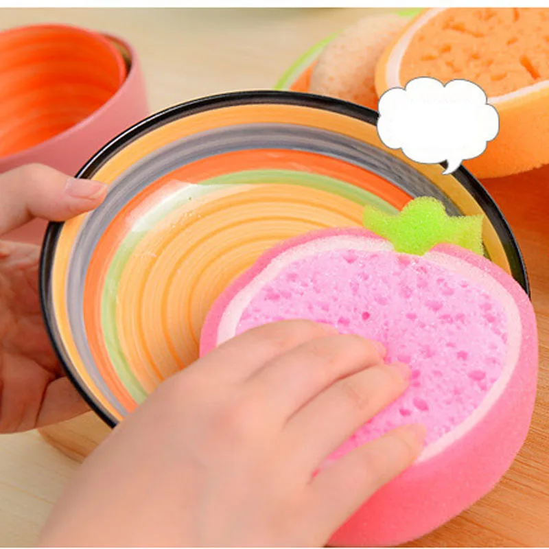 T Соблазнительная фруктовая утолщенная губка Чистящая ткань Очищающая прокладка