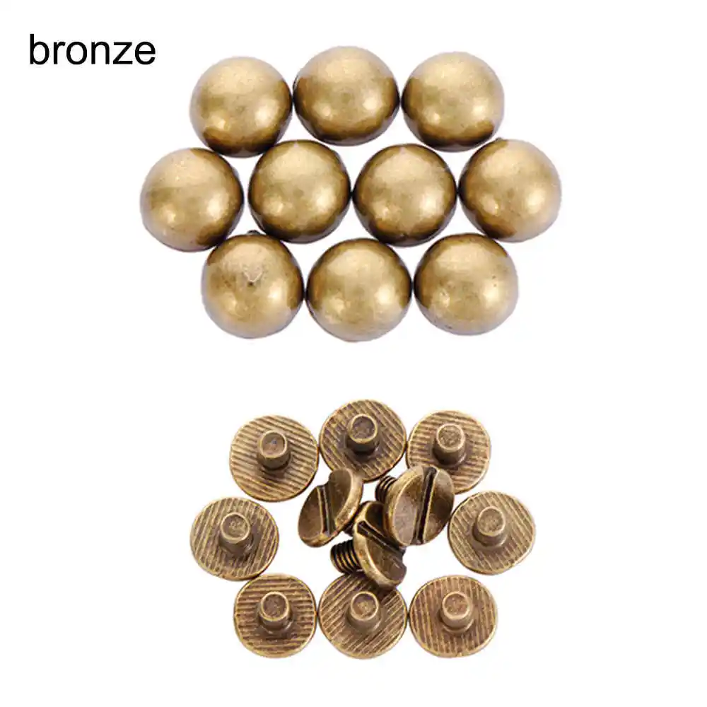 bronze 10 шт. DIY ремень заклепки винт гриб болт с круглой шляпкой винты с круглой головкой панк металлический гвоздь Ткань Кнопка для кофр для одежды сумка обувь - Цвет: bronze