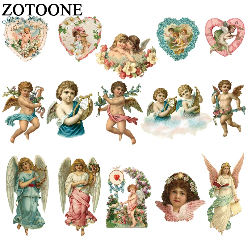 Термопресс ZOTOONE с надписью Angel Love для детской одежды|patch iron on|iron onpatch |